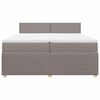 vidaXL Sommier &agrave; lattes de lit avec matelas Taupe 200x200 cm Tissu