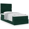 vidaXL Cadre de lit ottoman avec matelas vert fonc&eacute; 90x200 cm velours