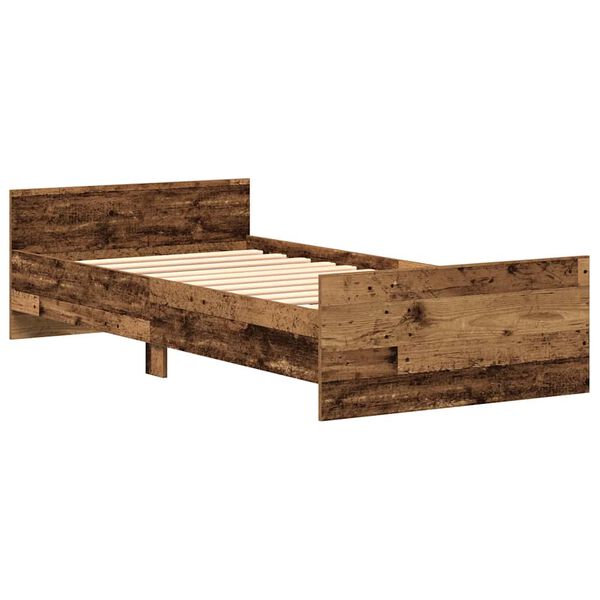 vidaXL Cadre de lit sans matelas vieux bois 75x190 cm bois ingénierie