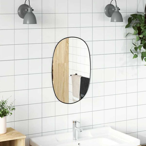 vidaXL Miroir mural Noir 50x35 cm