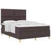 vidaXL Lit &agrave; ressorts avec t&ecirc;te de lit Marron fonc&eacute; 140 x 200 cm tissu