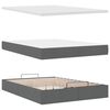 VidaXL Cadre de lit ottoman avec matelas gris fonc&eacute; 140x200 cm tissu