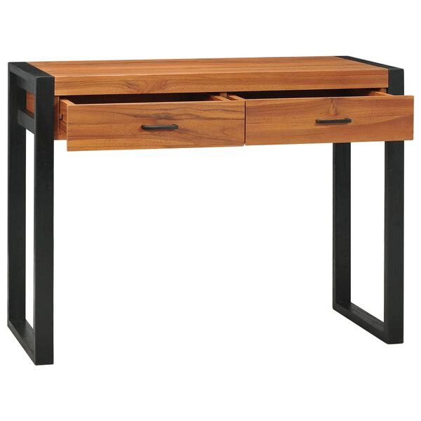 vidaXL Bureau avec 2 tiroirs 100x40x75 cm Bois de teck