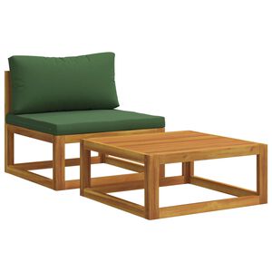 vidaXL Canap&eacute; d'angle avec coussins 100 % polyester Acacia massif