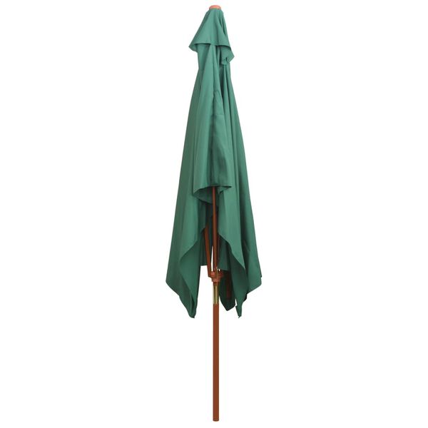 vidaXL Parasol avec poteau en bois 200 x 300 cm Vert