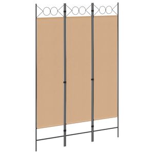 vidaXL Paravent &agrave; 3 panneaux Beige 120 x 180 cm Tissu