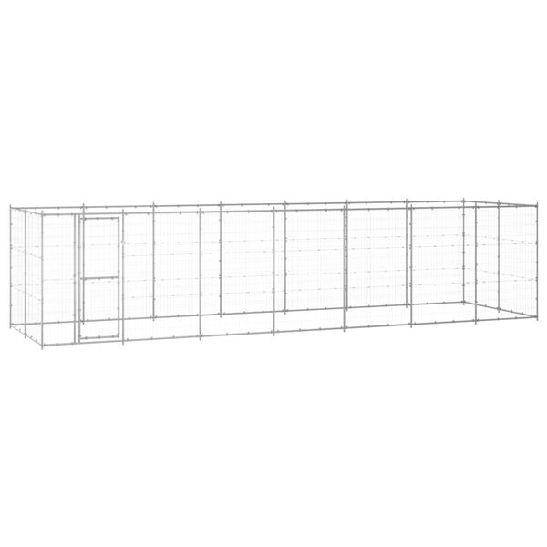 vidaXL Chenil ext&eacute;rieur Acier galvanis&eacute; 16,94 m&sup2;