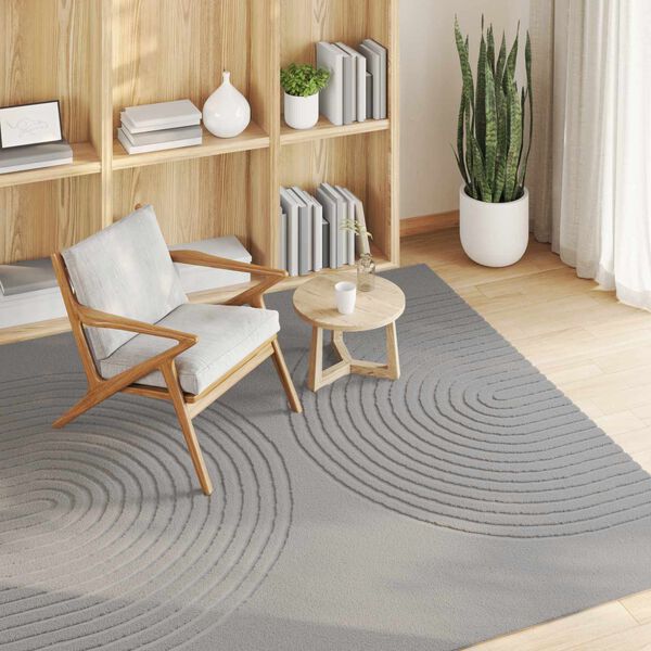 vidaXL Tapis de surface Carr&eacute; GALATI Gris 120 x 120 cm Polyester