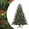 vidaXL Sapin de No&euml;l artificiel Vert 180 cm PVC, m&eacute;tal et plastique