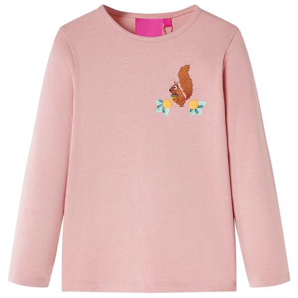 T-shirt enfants &agrave; manches longues rose clair 116