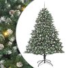 vidaXL Sapin de Noël artificiel Vert 210 cm PVC, plastique et acier