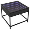 vidaXL Table basse avec LED Infinity noir 50x50x41 cm