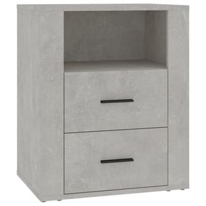 vidaXL Table de chevet Gris b&eacute;ton 50x36x60 cm Bois d'ing&eacute;nierie