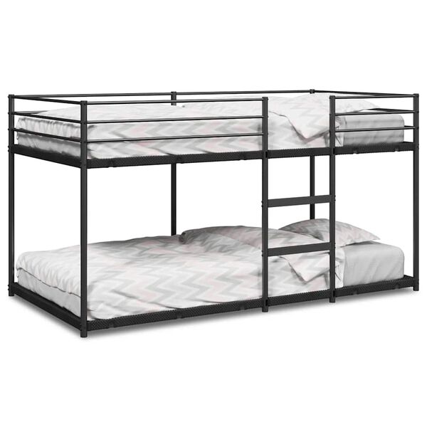 VidaXL Lit superposé sans matelas noir 80x200 cm acier
