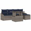 vidaXL Ensemble de canap&eacute; de jardin 6 pc Gris et marine