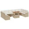 vidaXL Ensemble de canap&eacute; de jardin 11 pcs Beige Poly rotin