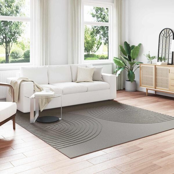 vidaXL Tapis de surface Carr&eacute; HUARTE Gris 240 x 240 cm Polyester