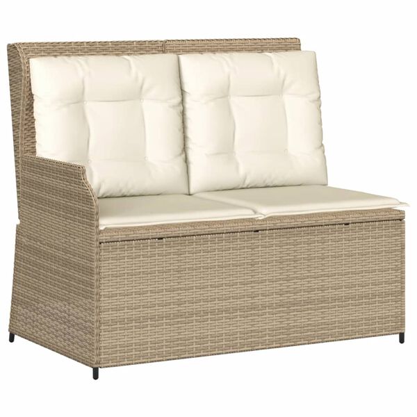 vidaXL Salon de jardin avec coussins 7 pcs beige résine tressée
