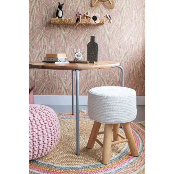 KidsDepot Table de jeu Circle 72 cm Bois de manguier Gris