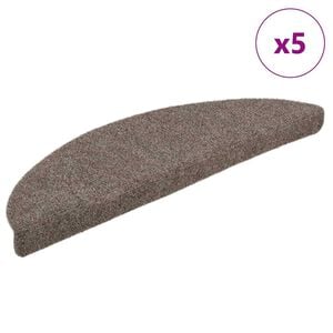 vidaXL Tapis d'escalier autocollants 5 pi&egrave;ces 56x17x3 cm Beige