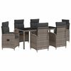vidaXL Ensemble de repas ext&eacute;rieur 7 pc Gris clair et gris fonc&eacute;