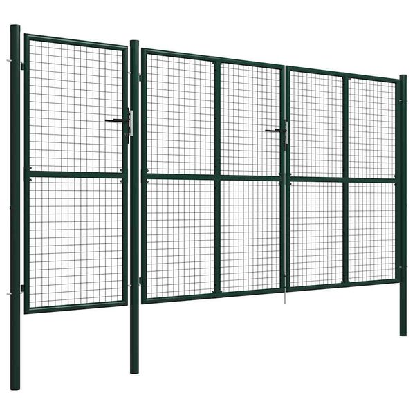 vidaXL Portail de jardin en acier vert 400 x 150 cm