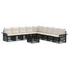 vidaXL Ensemble de canap&eacute; de jardin 10 pc 11 place Noir polyrotin