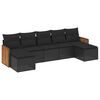 vidaXL Salon de jardin 7 pcs avec coussins noir r&eacute;sine tress&eacute;e