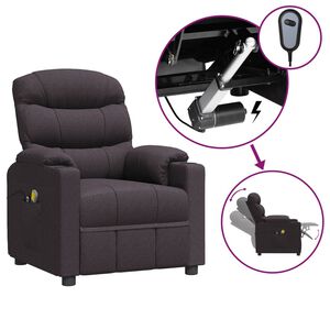 vidaXL Fauteuil &eacute;lectrique de massage Marron fonc&eacute; Tissu