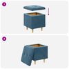 vidaXL Pouf de rangement avec coussin Bleu 40 x 40 x 45 cm Velours