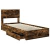 vidaXL Lit de Rangement Ch&ecirc;ne fum&eacute; 90 x 200 cm Bois d'ing&eacute;nierie