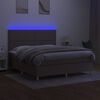 vidaXL Sommier &agrave; lattes de lit et matelas et LED Taupe 180x200cm Tissu