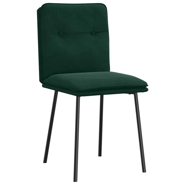 vidaXL Chaises &agrave; manger lot de 2 Vert fonc&eacute; Velours