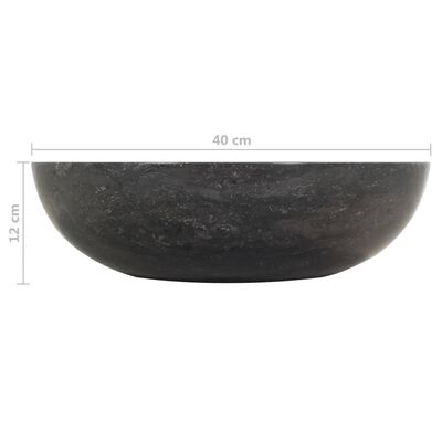 vidaXL Armoire de toilette Teck solide avec lavabo en marbre Noir