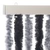 vidaXL Rideau anti-mouches gris et noir 100x200 cm chenille