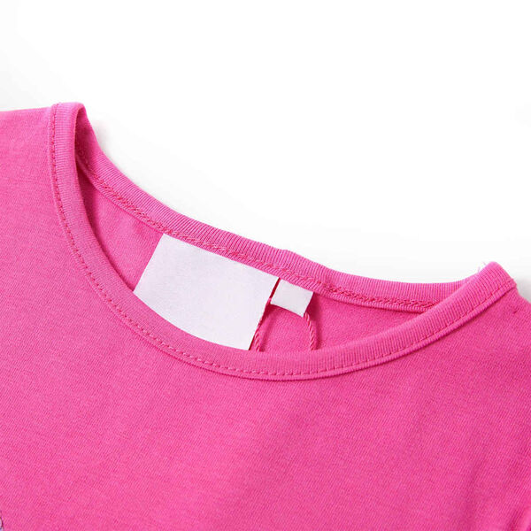 T-shirt pour enfants &agrave; mancherons rose fonc&eacute; 104