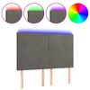 vidaXL T&ecirc;te de lit &agrave; LED Gris fonc&eacute; 144x5x118/128 cm Velours