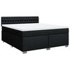 vidaXL Sommier &agrave; lattes de lit avec matelas Noir 180x200 cm Tissu