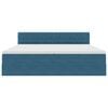vidaXL Lit de Rangement avec matelas Bleu fonc&eacute; 200 x 200 cm Velours