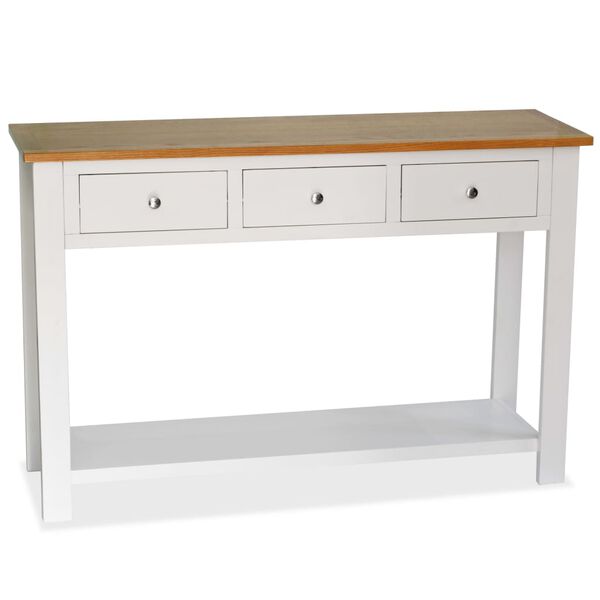 vidaXL Table console 118 x 35 x 77 cm Bois de chêne massif