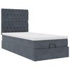 vidaXL Cadre de lit ottoman et matelas gris fonc&eacute; 90x200 cm velours