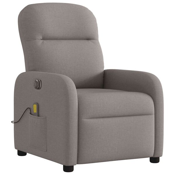 vidaXL Fauteuil de massage inclinable &eacute;lectrique Taupe Tissu