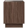 vidaXL Table de chevet avec LED infini ch&ecirc;ne marron 40x40x50 cm