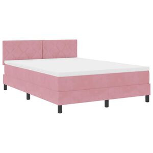 vidaXL Lit &agrave; ressort LED avec bandes LED Rose 160 x 200 cm Velours