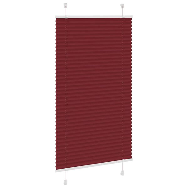 vidaXL Store pliss&eacute; rouge bordeaux 75x100 cm largeur du tissu 74,4 cm