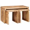 vidaXL Table Gigogne 3 pcs Marron Bois de mangue massif