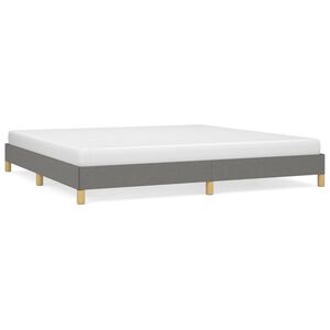 vidaXL Cadre de lit sans matelas gris fonc&eacute; 200x200 cm tissu