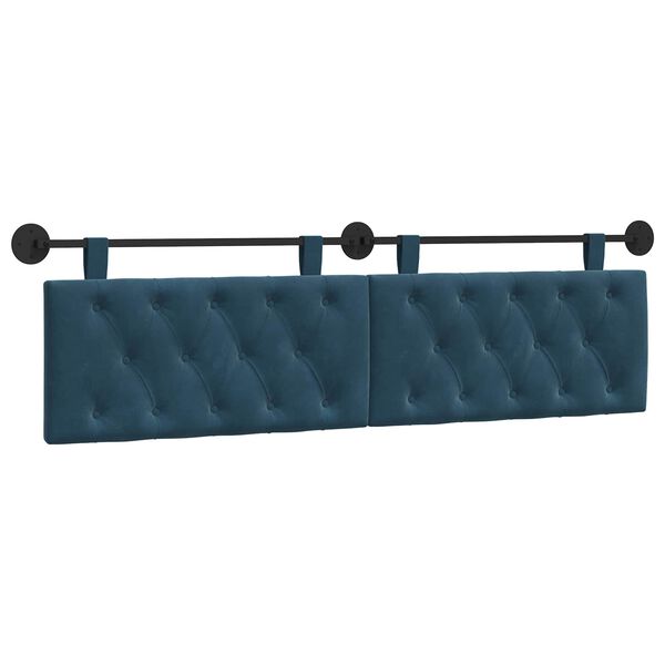 vidaXL T&ecirc;te de lit suspendue Bleu 190 x 55 x 7 cm Velours