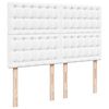 vidaXL Sommier &agrave; lattes de lit avec matelas Blanc 160x200cm Similicuir