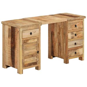 vidaXL Bureau &agrave; caissons Bois de manguier massif 140x50x77 cm